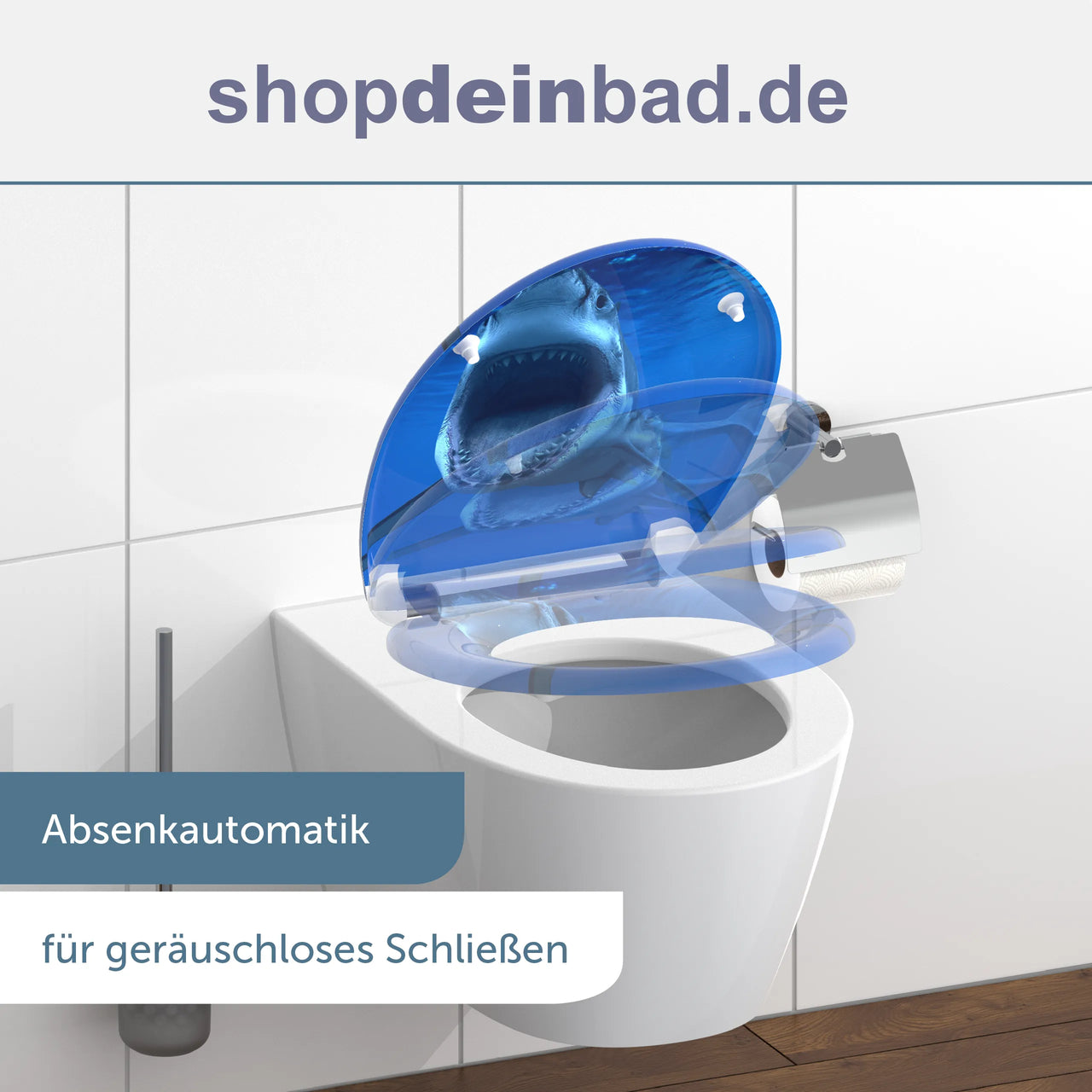 WC-Sitz SHARK mit Absenkautomatik und Schnellverschluss