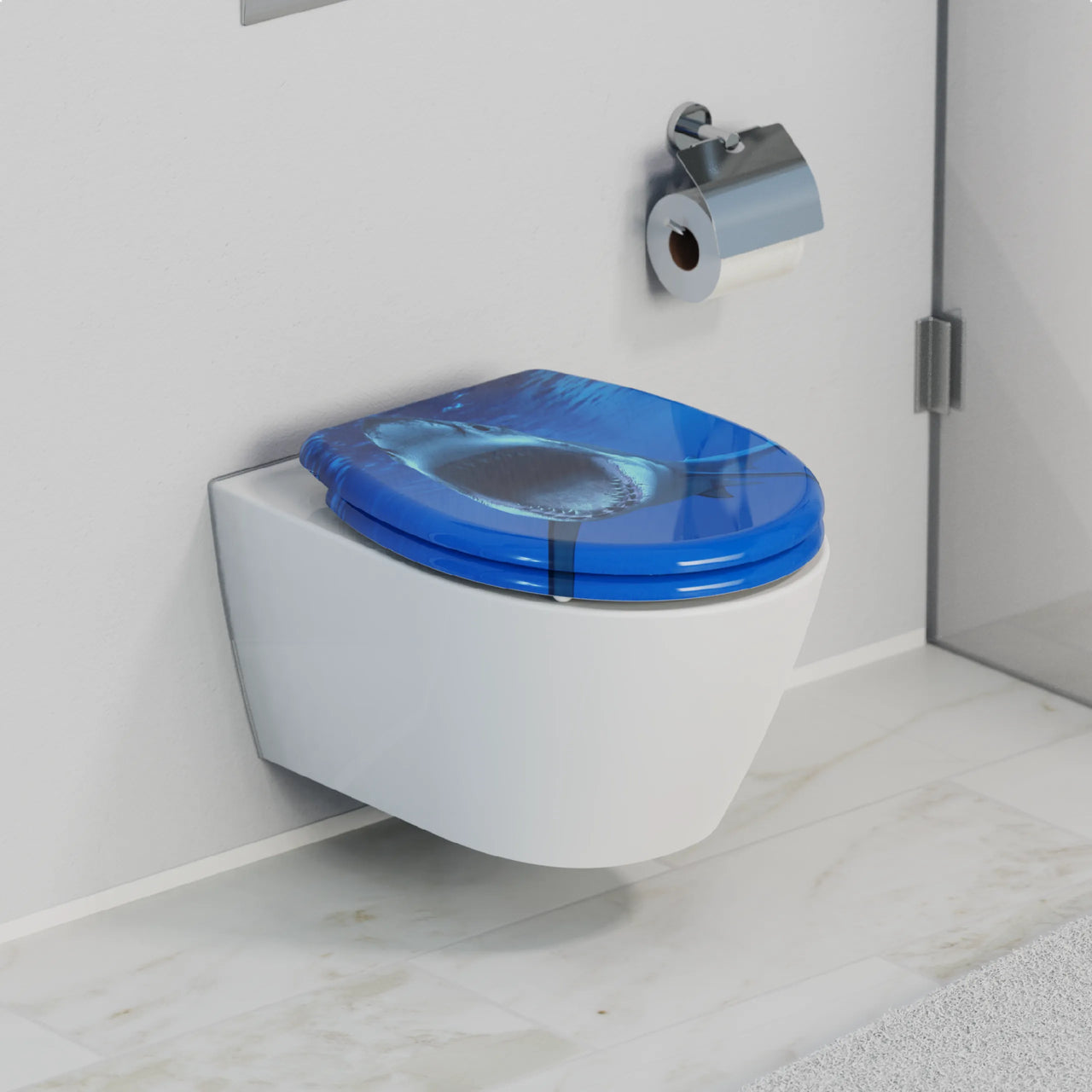 WC-Sitz SHARK mit Absenkautomatik und Schnellverschluss