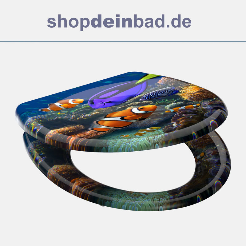 WC-Sitz SEA LIFE mit Absenkautomatik und Schnellverschluss