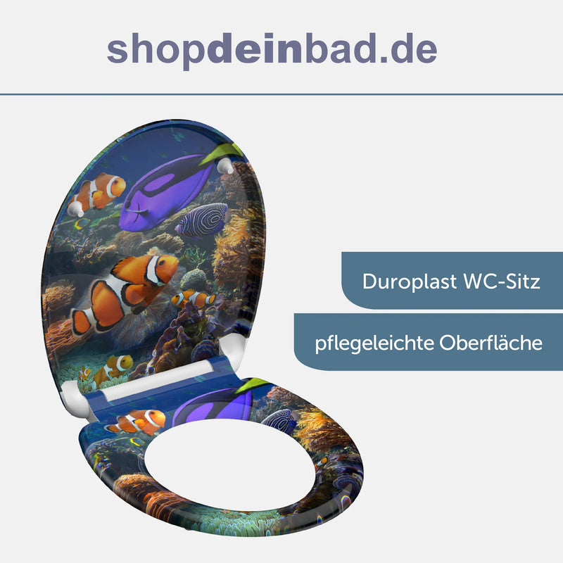 WC-Sitz SEA LIFE mit Absenkautomatik und Schnellverschluss
