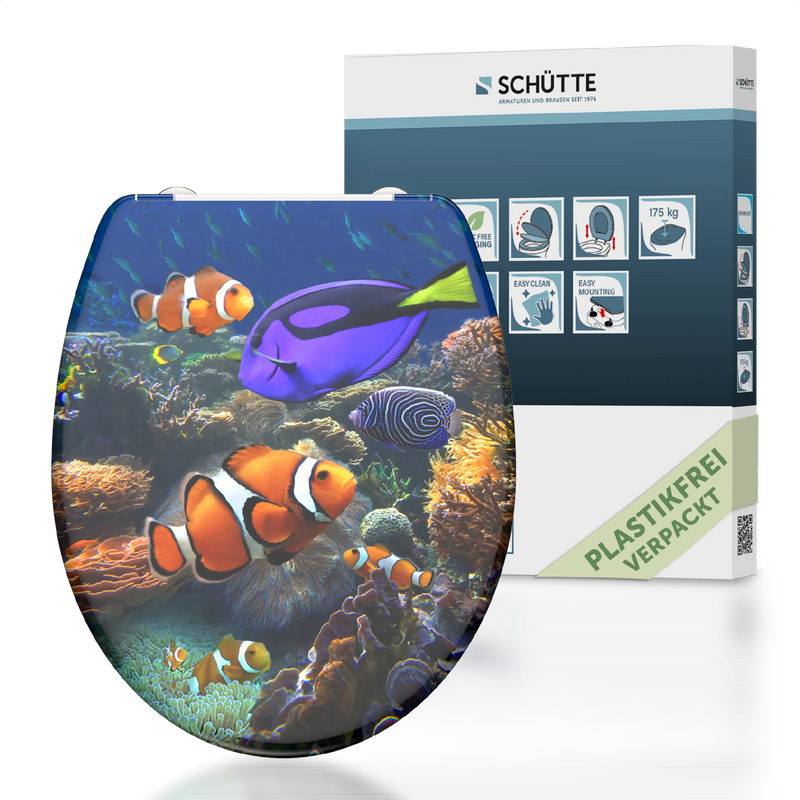 WC-Sitz SEA LIFE mit Absenkautomatik und Schnellverschluss