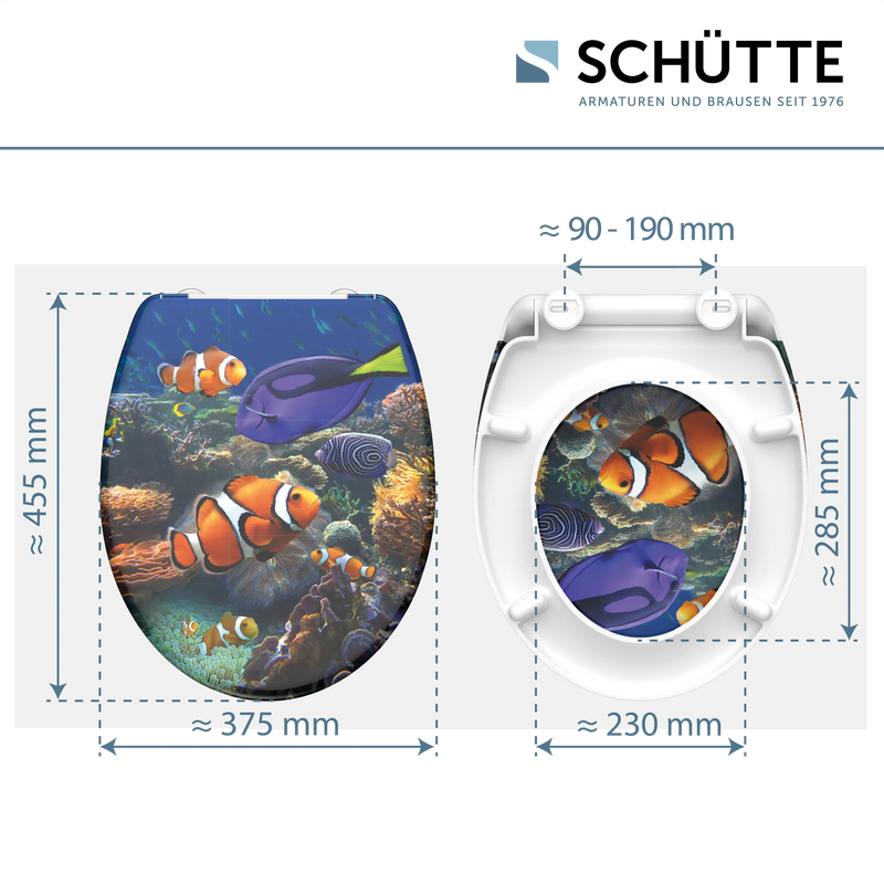 WC-Sitz SEA LIFE mit Absenkautomatik und Schnellverschluss
