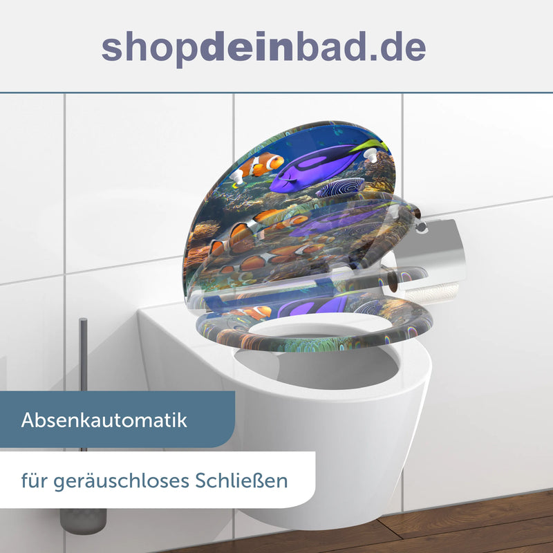 WC-Sitz SEA LIFE mit Absenkautomatik und Schnellverschluss