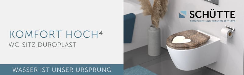WC-Sitz WOOD HEART mit Absenkautomatik und Schnellverschluss
