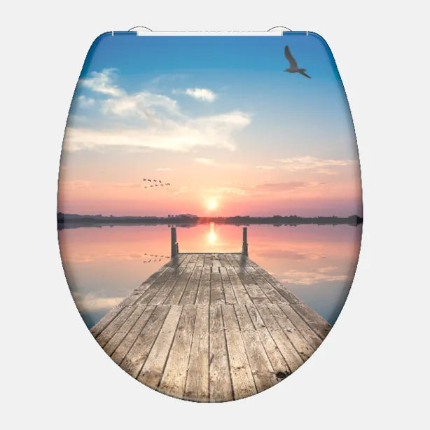 WC-Sitz SUNSET SKY mit Absenkautomatik und Schnellverschluss