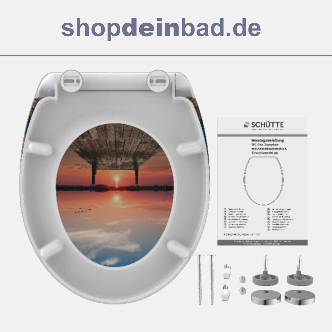 WC-Sitz SUNSET SKY mit Absenkautomatik und Schnellverschluss