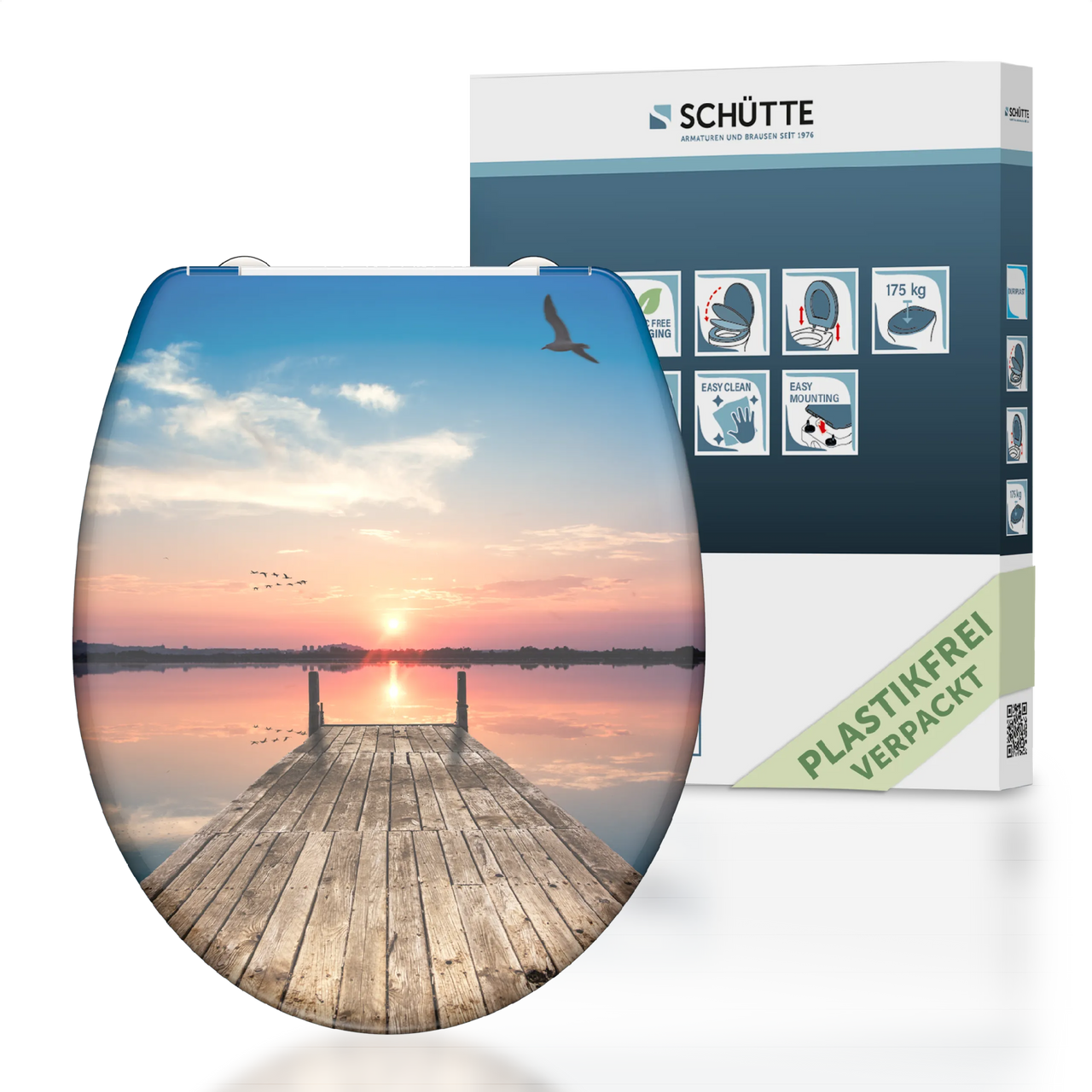 WC-Sitz SUNSET SKY mit Absenkautomatik und Schnellverschluss