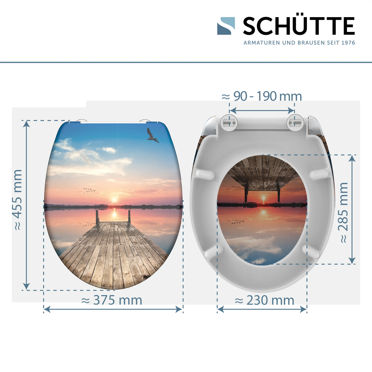 WC-Sitz SUNSET SKY mit Absenkautomatik und Schnellverschluss