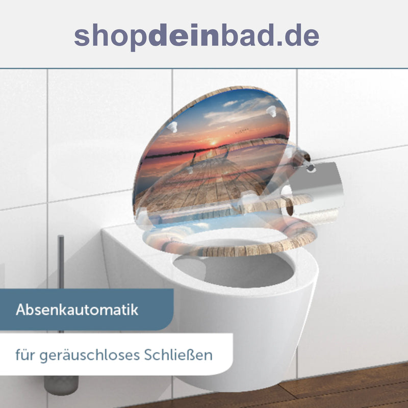 WC-Sitz SUNSET SKY mit Absenkautomatik und Schnellverschluss