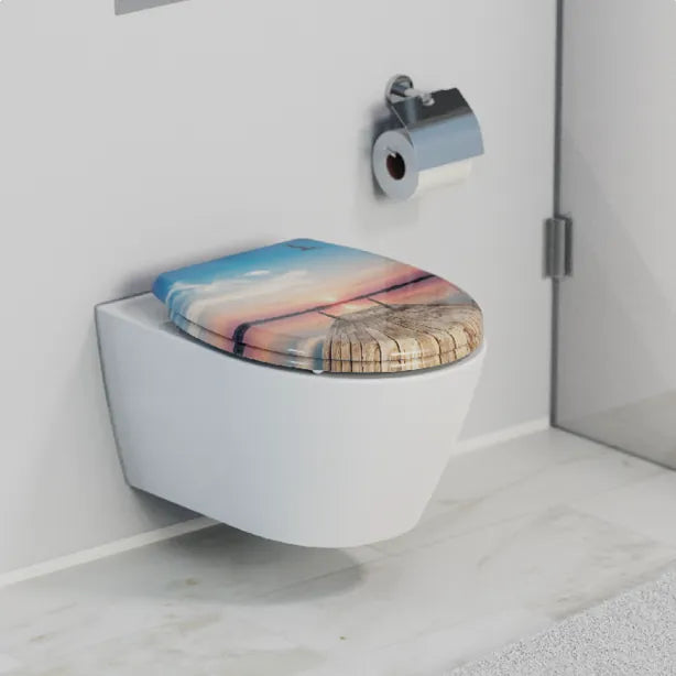 WC-Sitz SUNSET SKY mit Absenkautomatik und Schnellverschluss