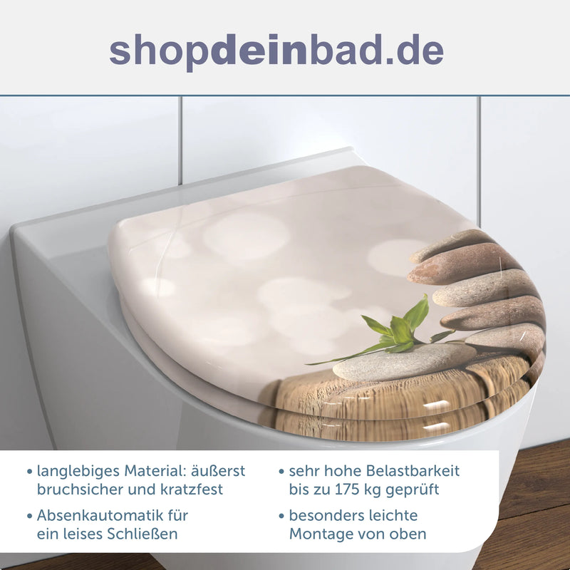 WC-Sitz STONE PYRAMID mit Absenkautomatik und Schnellverschluss