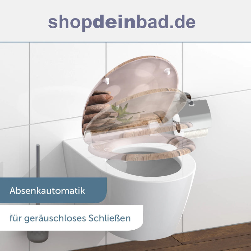 WC-Sitz STONE PYRAMID mit Absenkautomatik und Schnellverschluss