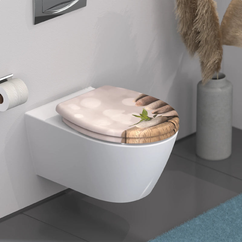 WC-Sitz STONE PYRAMID mit Absenkautomatik und Schnellverschluss