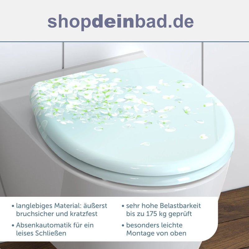 WC-Sitz FLOWER IN THE WIND mit Absenkautomatik und Schnellverschluss