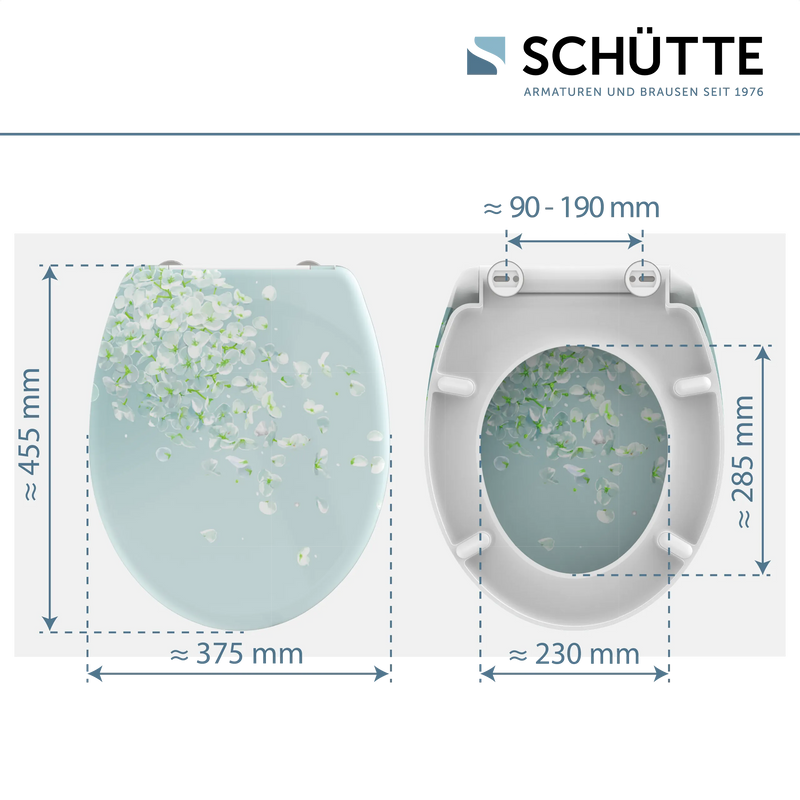 WC-Sitz FLOWER IN THE WIND mit Absenkautomatik und Schnellverschluss