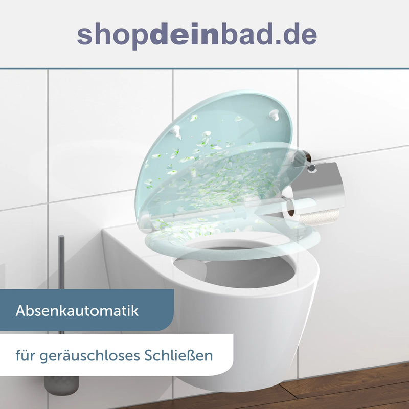 WC-Sitz FLOWER IN THE WIND mit Absenkautomatik und Schnellverschluss