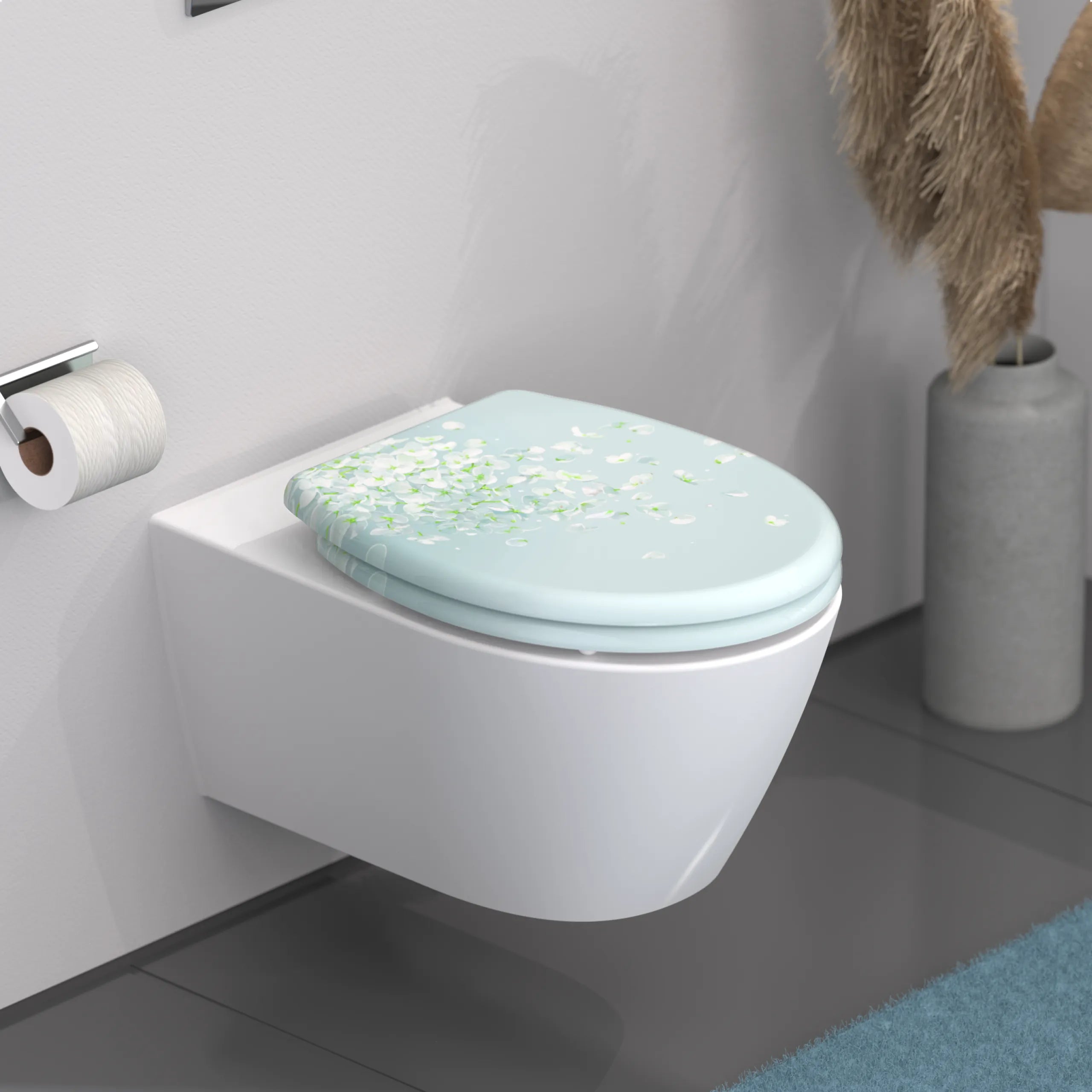 WC-Sitz FLOWER IN THE WIND mit Absenkautomatik und Schnellverschluss
