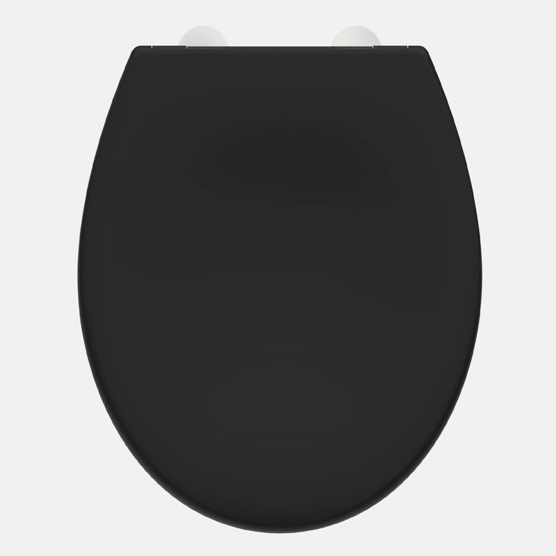 WC-Sitz schwarz mit Absenkautomatik und Schnellverschluss