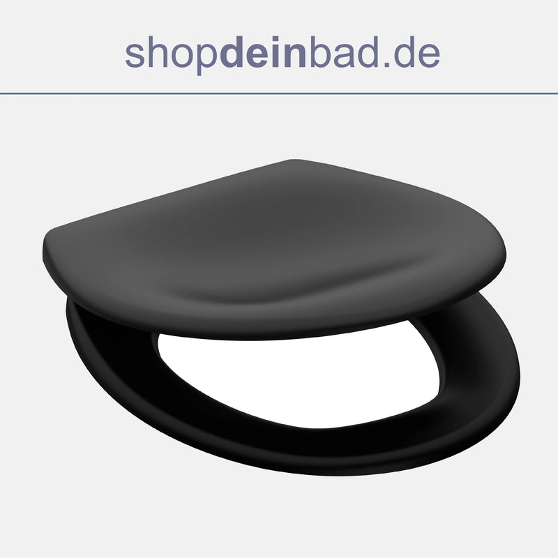 WC-Sitz schwarz mit Absenkautomatik und Schnellverschluss