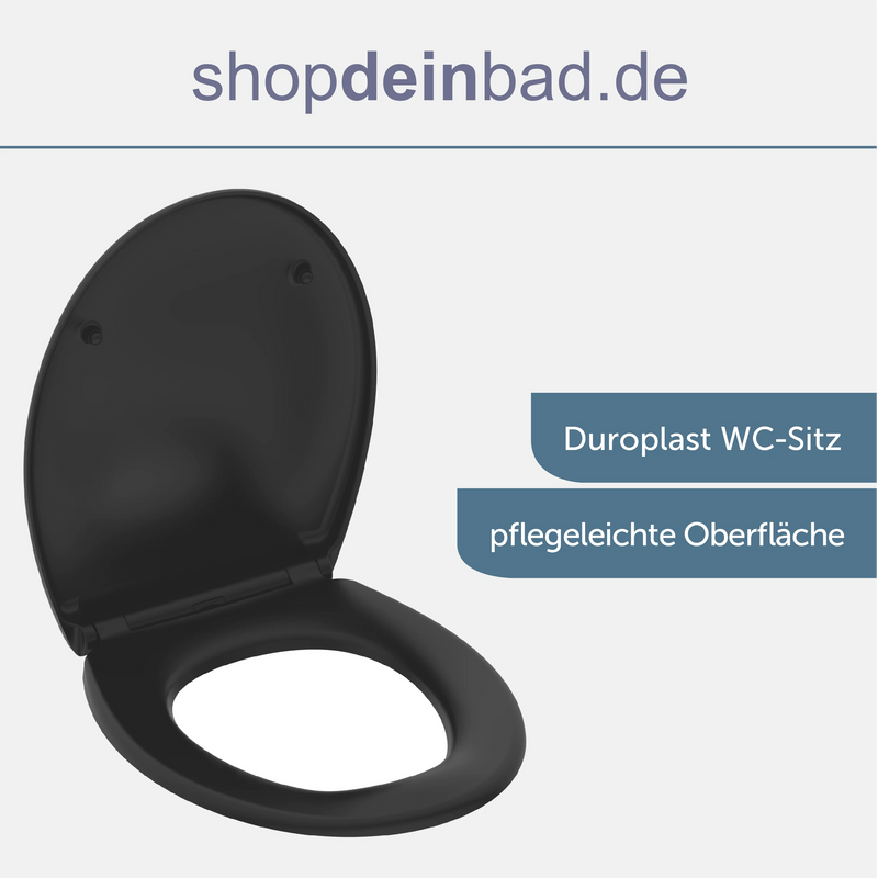 WC-Sitz schwarz mit Absenkautomatik und Schnellverschluss