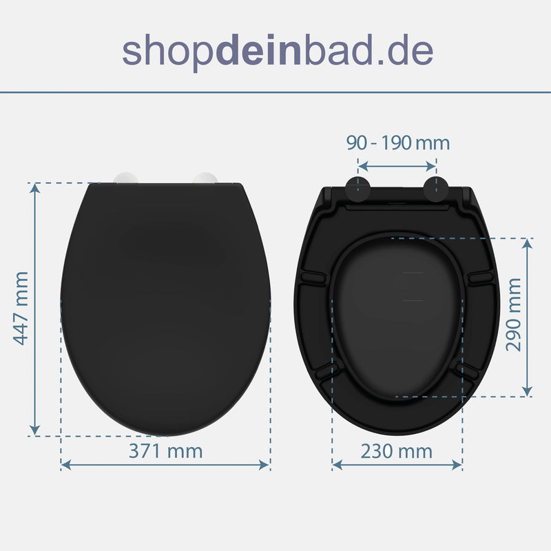 WC-Sitz schwarz mit Absenkautomatik und Schnellverschluss