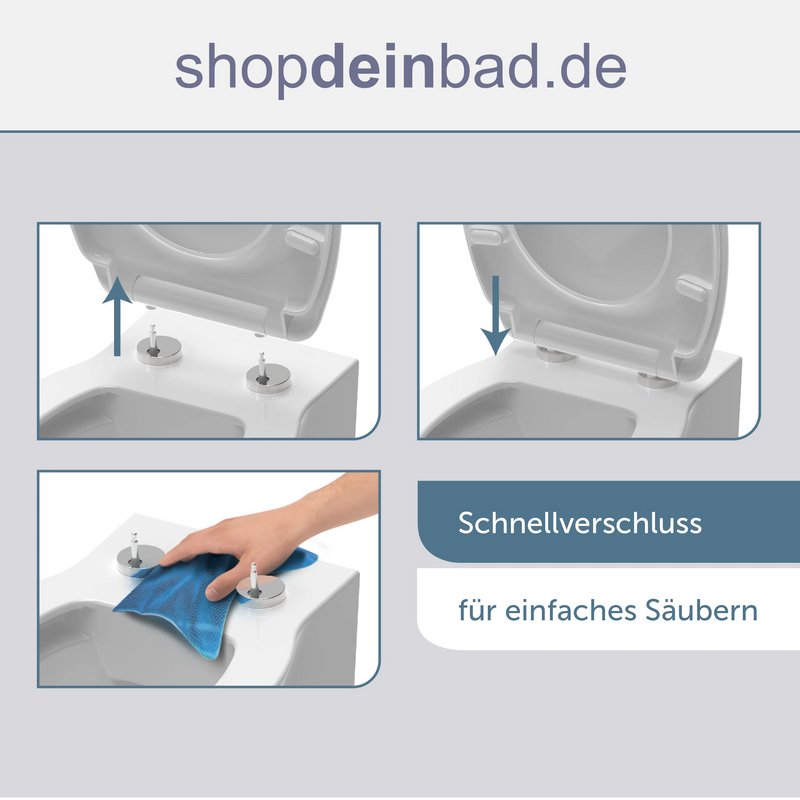 WC-Sitz schwarz mit Absenkautomatik und Schnellverschluss