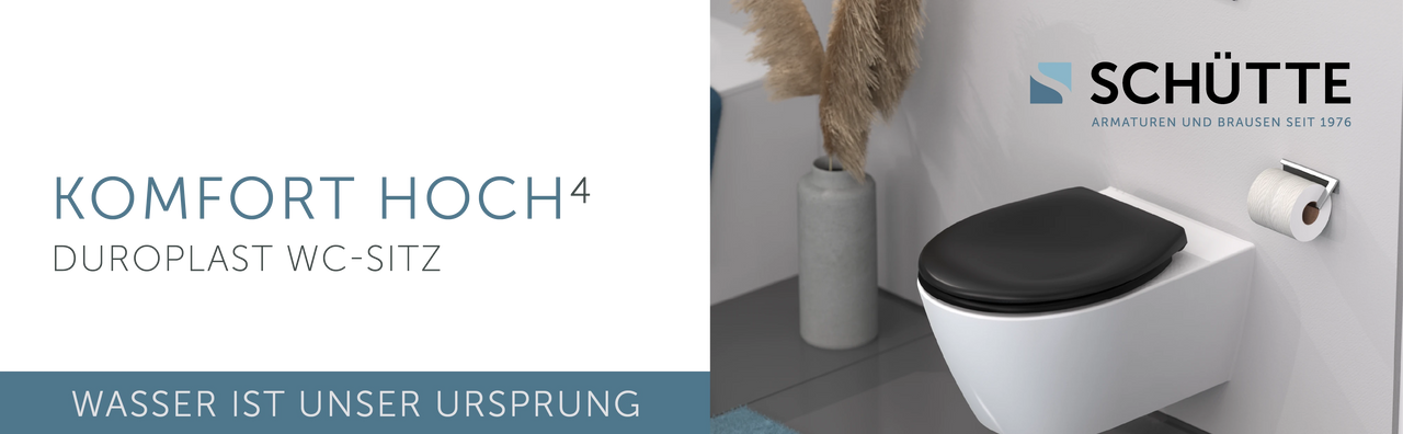 WC-Sitz schwarz mit Absenkautomatik und Schnellverschluss