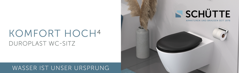 WC-Sitz schwarz mit Absenkautomatik und Schnellverschluss