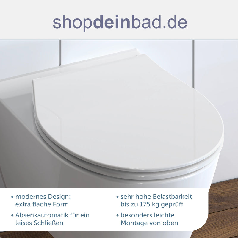 WC-Sitz SLIM weiß mit Absenkautomatik und Schnellverschluss