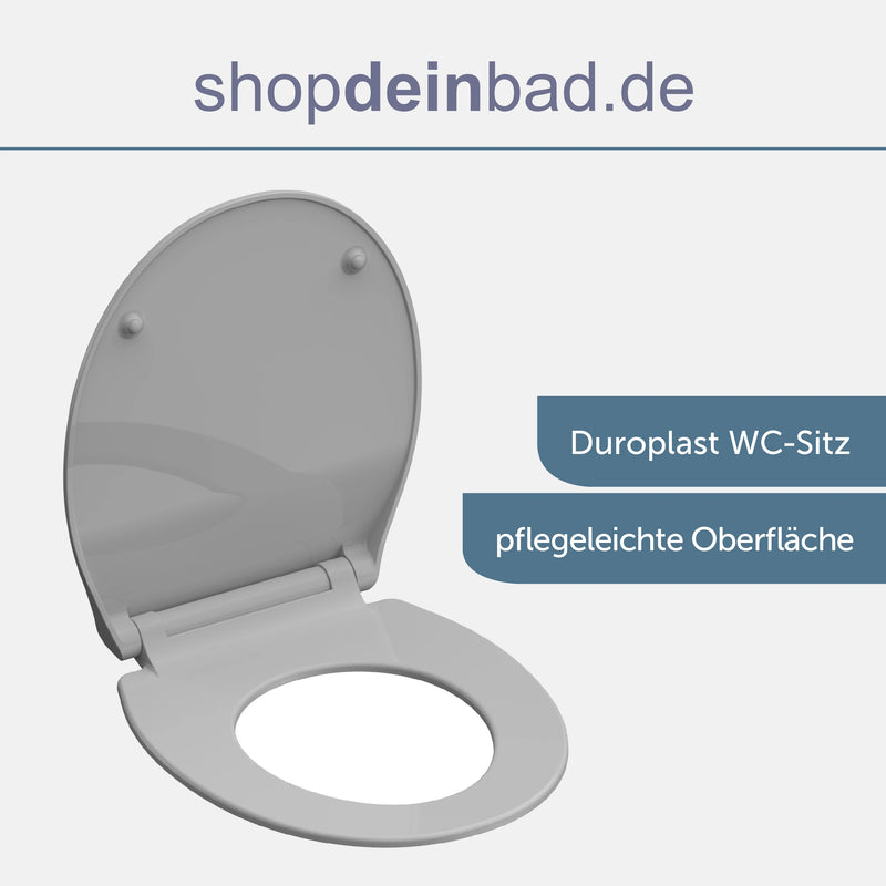 WC-Sitz SLIM grau mit Absenkautomatik und Schnellverschluss