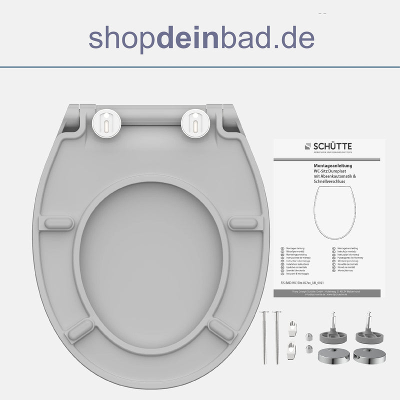 WC-Sitz SLIM grau mit Absenkautomatik und Schnellverschluss