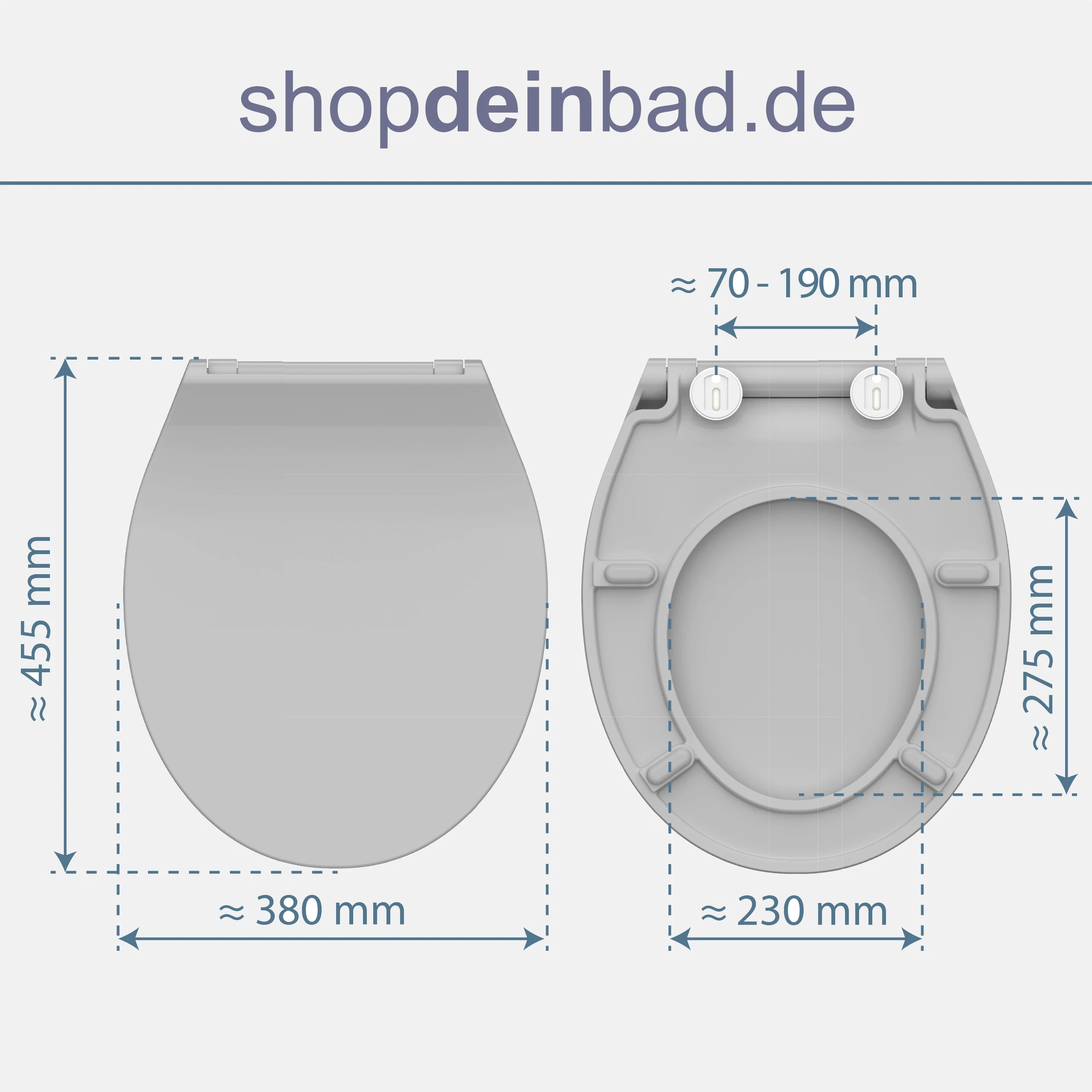 WC-Sitz SLIM grau mit Absenkautomatik und Schnellverschluss
