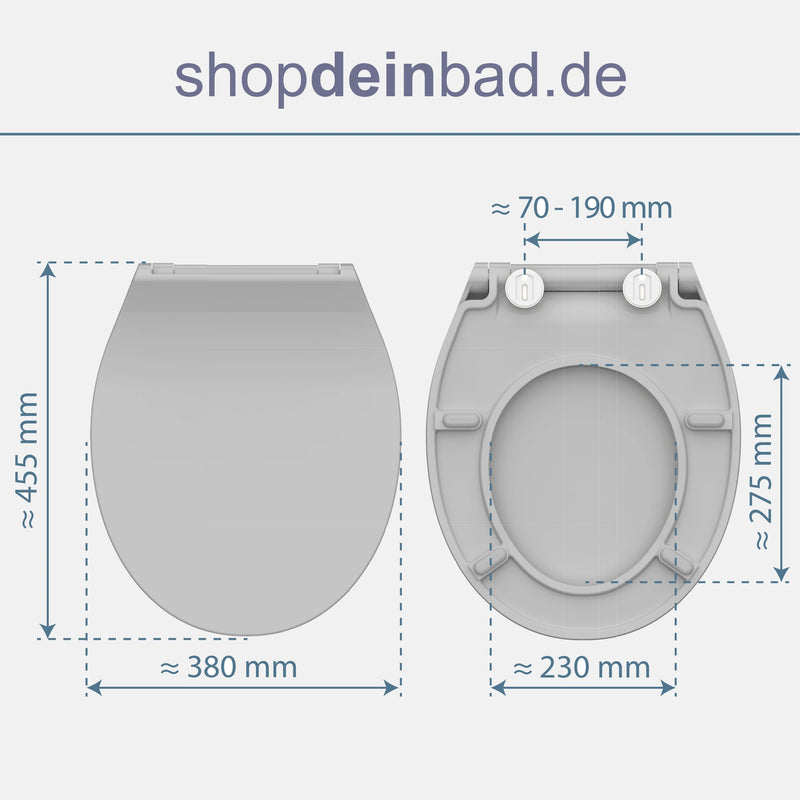 WC-Sitz SLIM grau mit Absenkautomatik und Schnellverschluss