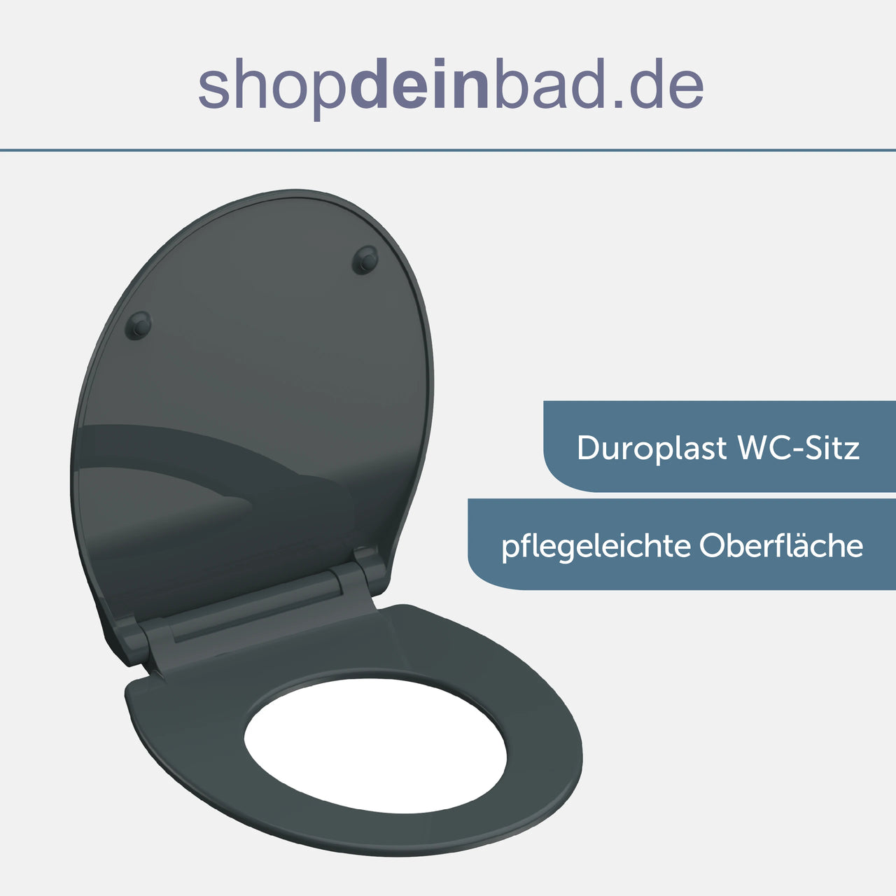 WC-Sitz SLIM anthrazit mit Absenkautomatik und Schnellverschluss