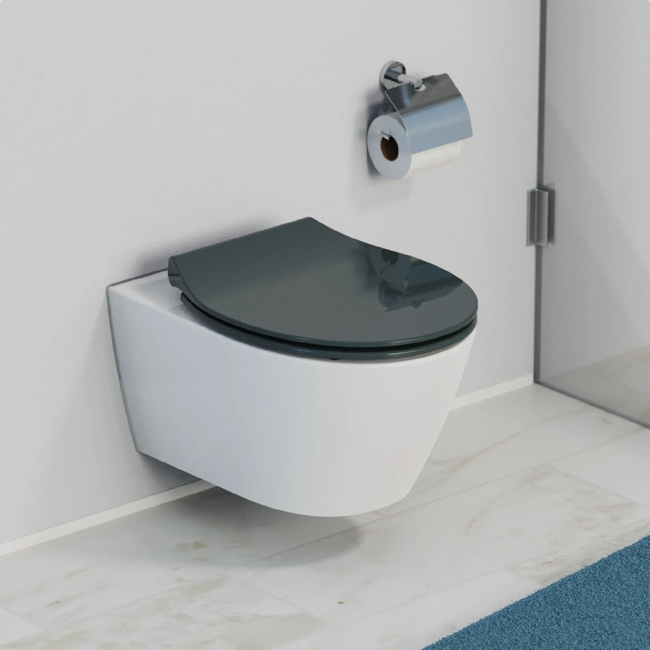 WC-Sitz SLIM anthrazit mit Absenkautomatik und Schnellverschluss
