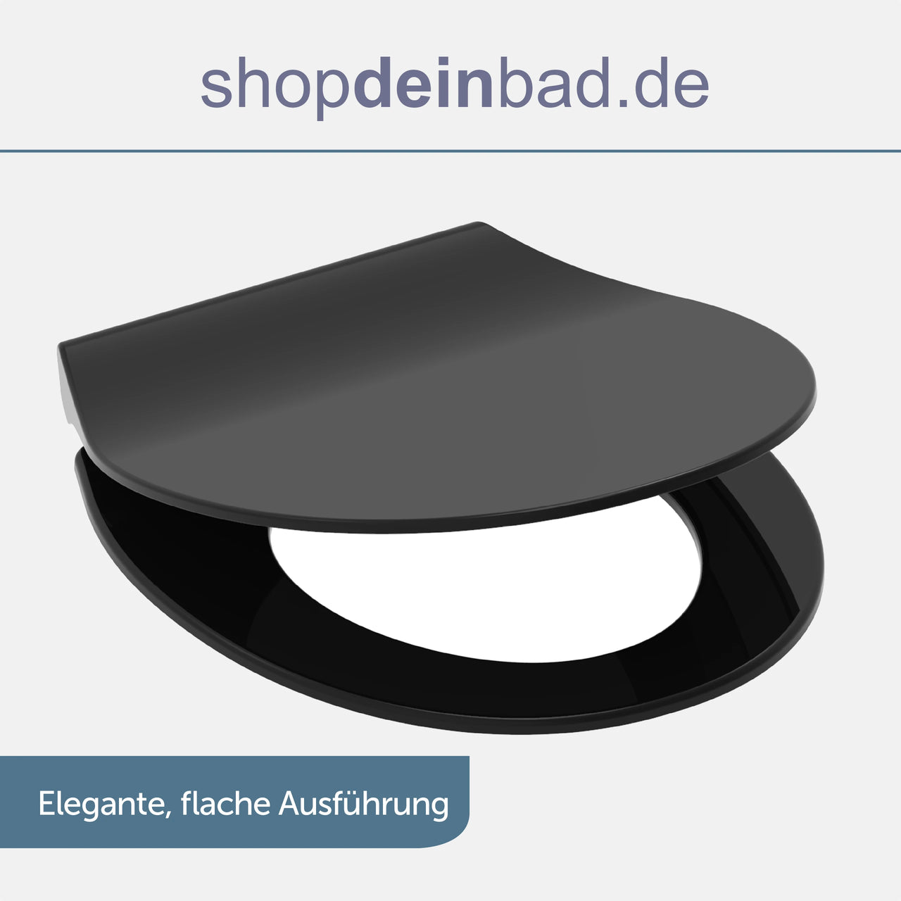 WC-Sitz SLIM schwarz mit Absenkautomatik und Schnellverschluss