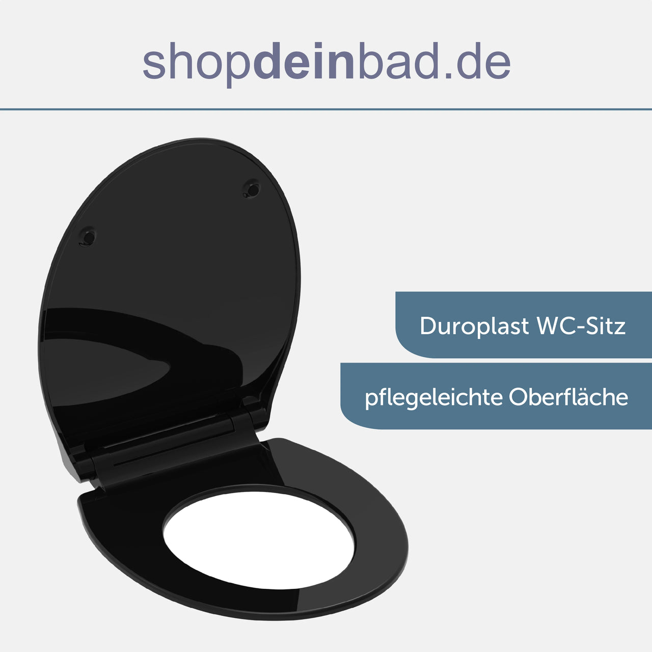 WC-Sitz SLIM schwarz mit Absenkautomatik und Schnellverschluss