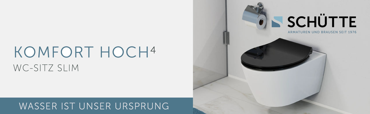 WC-Sitz SLIM schwarz mit Absenkautomatik und Schnellverschluss