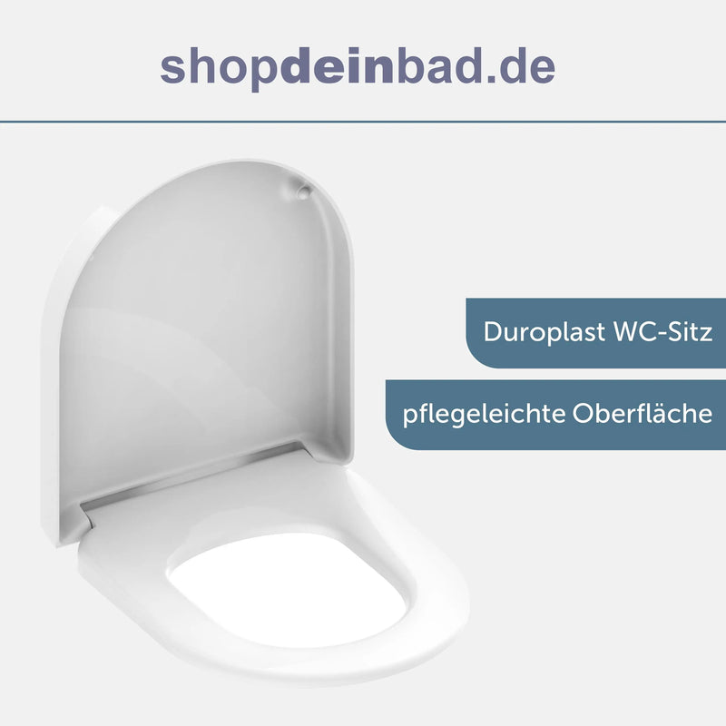 WC-Sitz, D-Form, PRO 2, weiß mit Absenkautomatik und Schnellverschluss
