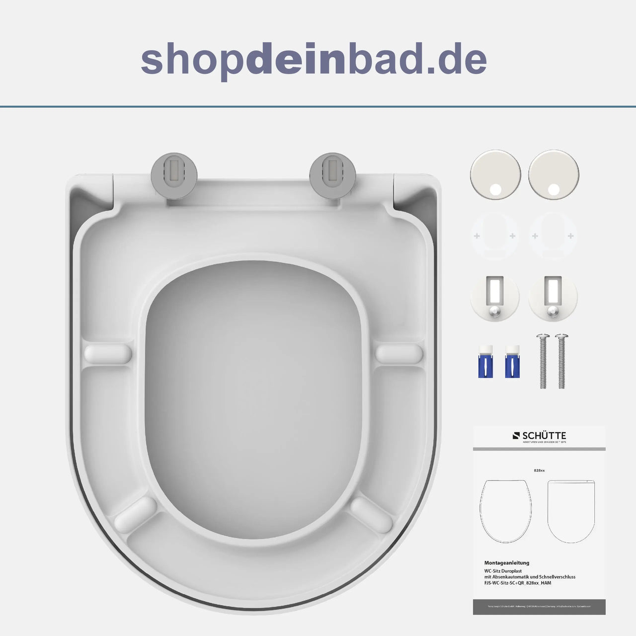 WC-Sitz, D-Form, PRO 2, weiß mit Absenkautomatik und Schnellverschluss