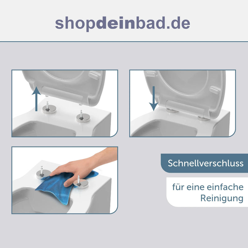 WC-Sitz, D-Form, PRO 2, weiß mit Absenkautomatik und Schnellverschluss