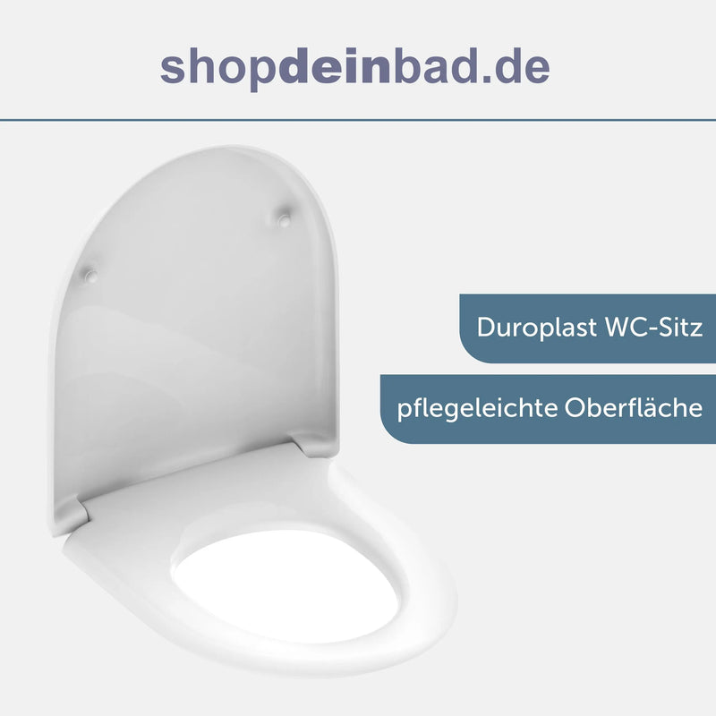 WC-Sitz, D-Form, PRO 3, weiß mit Absenkautomatik und Schnellverschluss