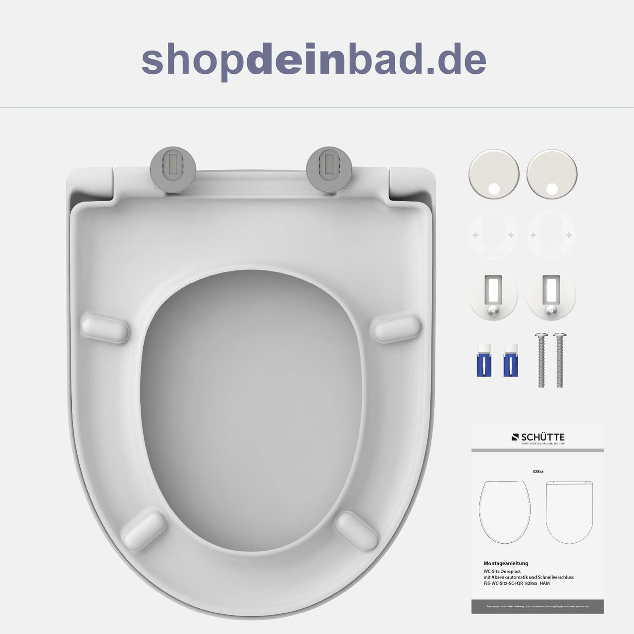 WC-Sitz, D-Form, PRO 3, weiß mit Absenkautomatik und Schnellverschluss