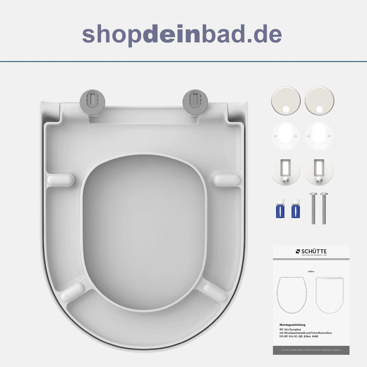 WC-Sitz, D-Form, PRO 5, weiß mit Absenkautomatik und Schnellverschluss