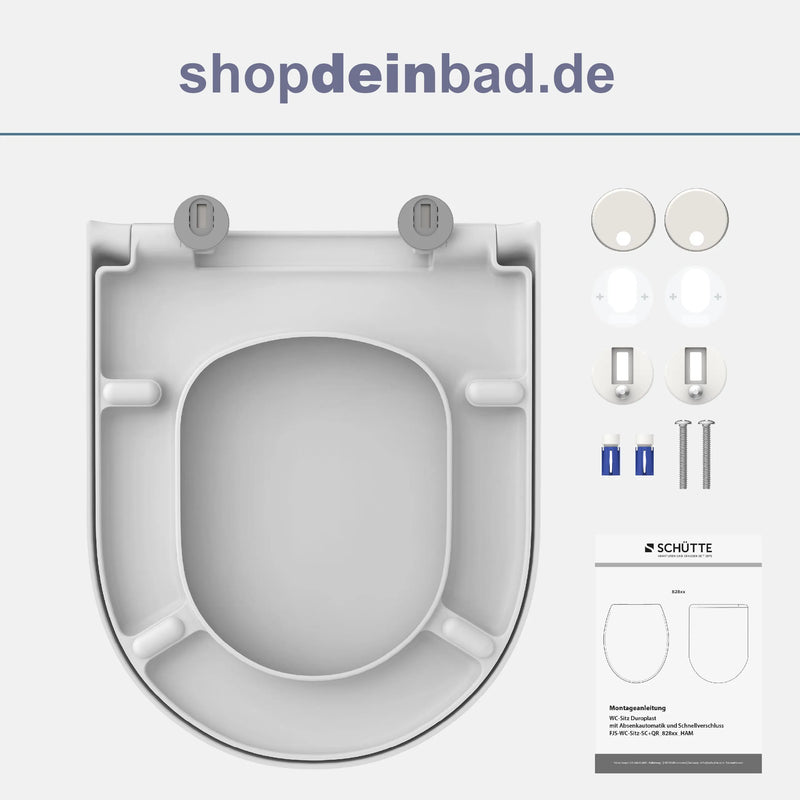 WC-Sitz, D-Form, PRO 5, weiß mit Absenkautomatik und Schnellverschluss
