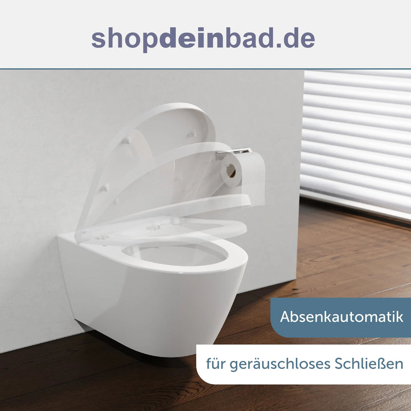 WC-Sitz, D-Form, PRO 5, weiß mit Absenkautomatik und Schnellverschluss