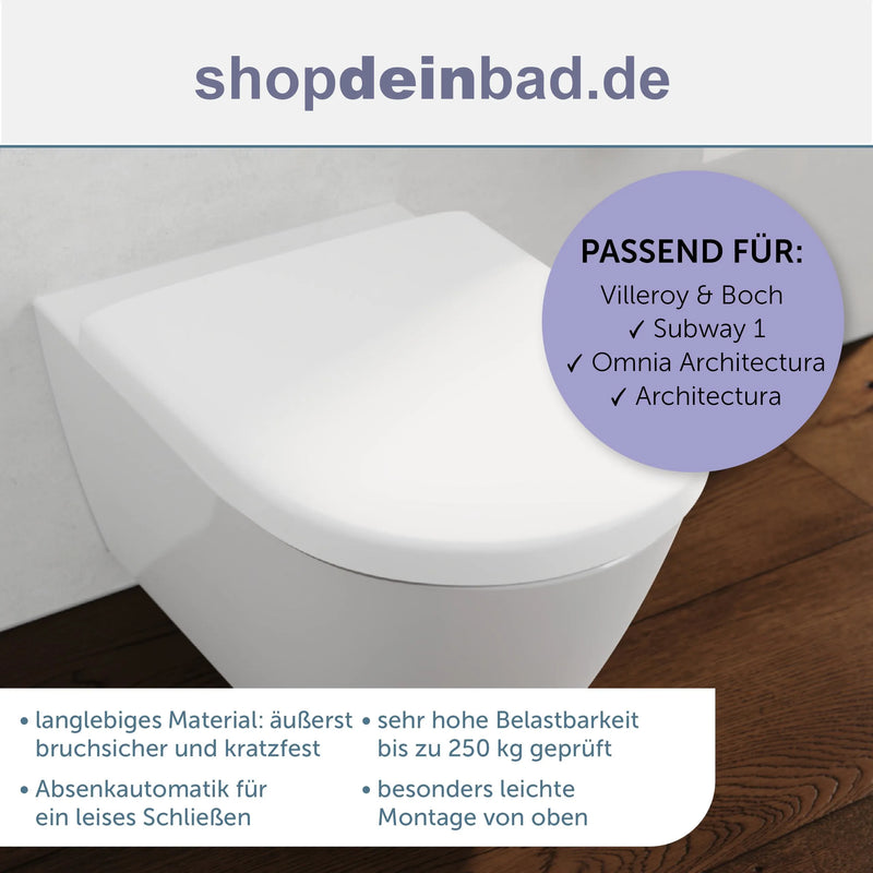 WC-Sitz, D-Form, PRO 5, weiß mit Absenkautomatik und Schnellverschluss