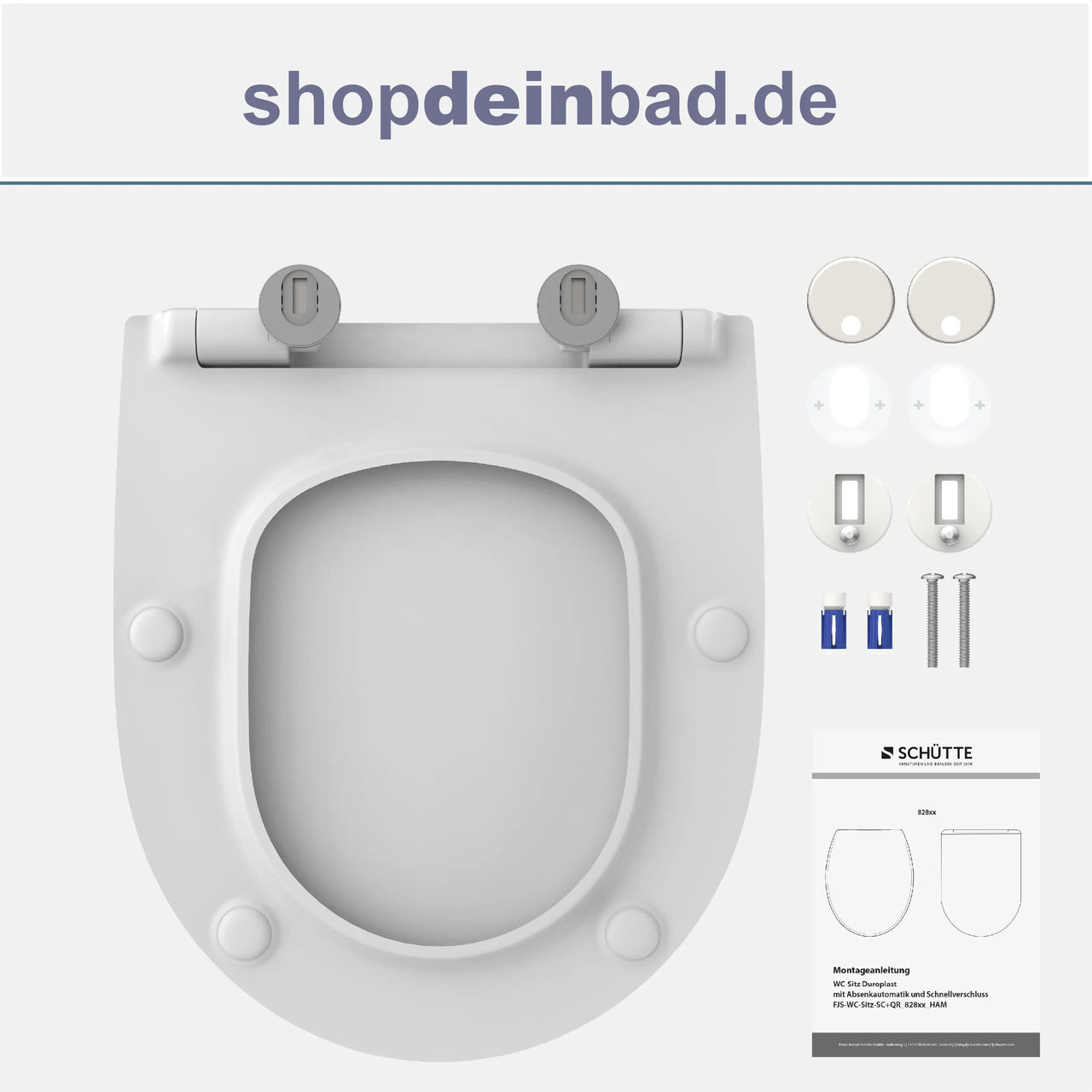 WC-Sitz, D-Form, PRO 6, weiß mit Absenkautomatik und Schnellverschluss