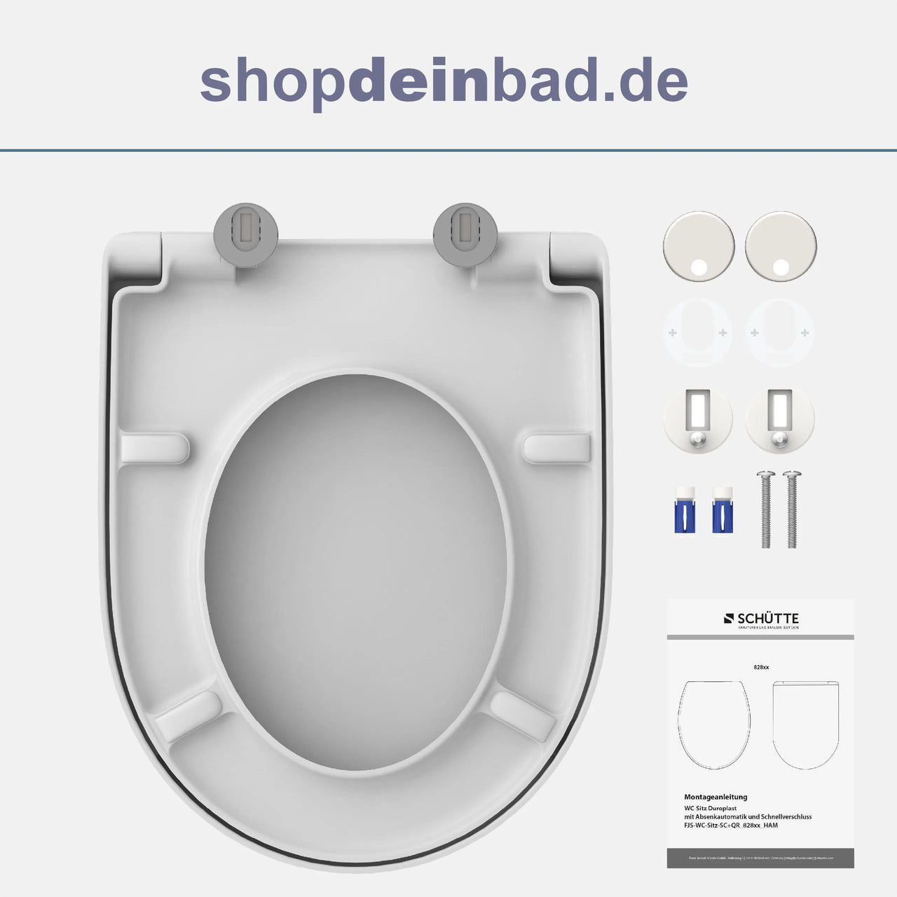 WC-Sitz, D-Form, PRO 7, weiß mit Absenkautomatik und Schnellverschluss