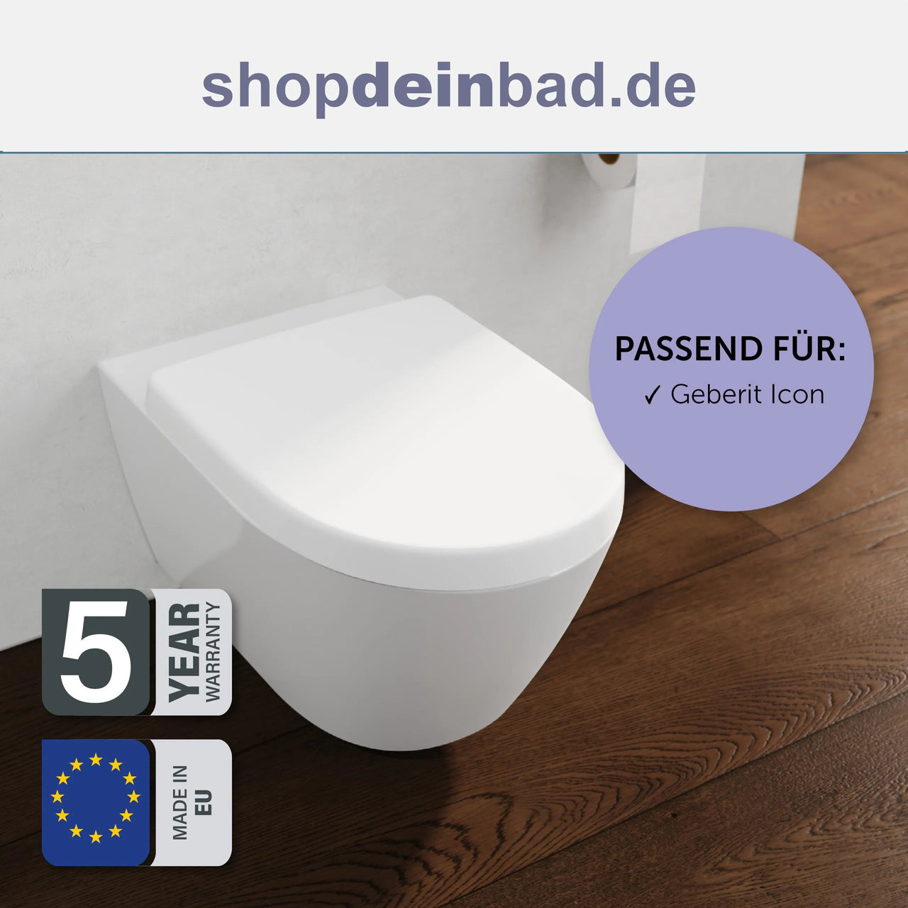 WC-Sitz, D-Form, PRO 7, weiß mit Absenkautomatik und Schnellverschluss